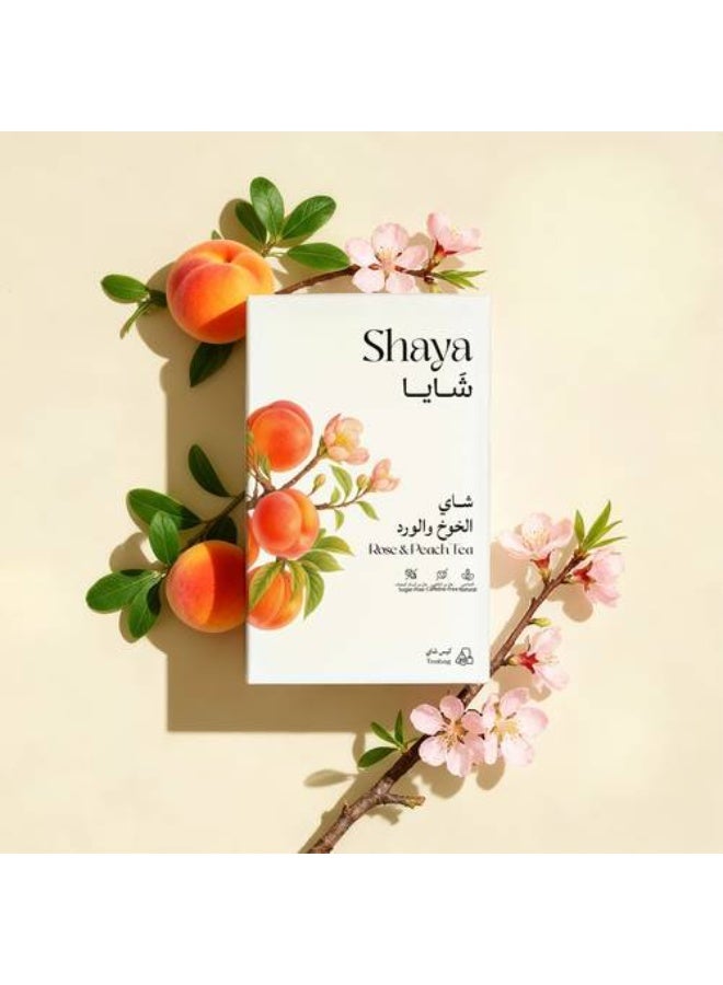 شاي الخوخ والورد - هو مشروب عشبي فاخر يجمع بين حلاوة الخوخ الطبيعية ورقة زهور الورد العطرية. يتميز بمذاقه اللطيف ورائحته الزكية التي تمنح شعورًا بالهدوء والاسترخاء،